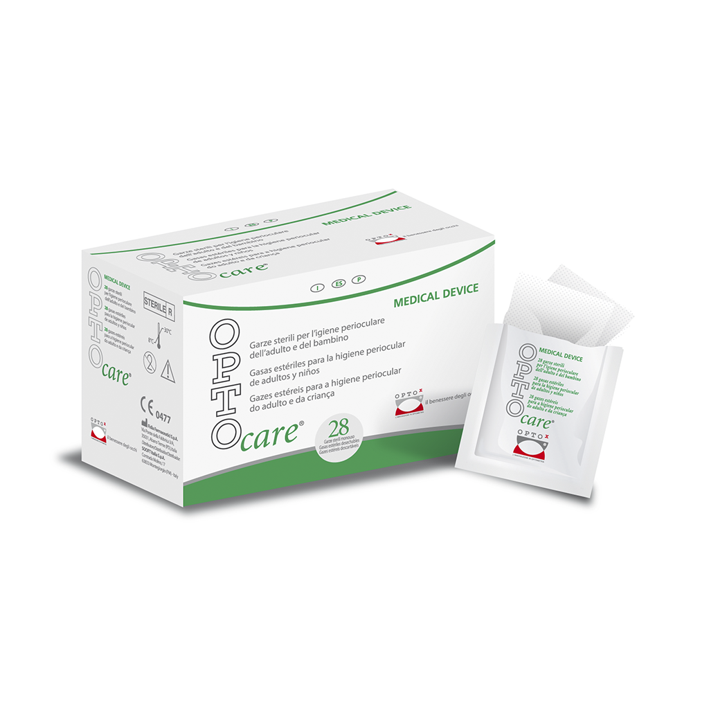 OPTO Care® - 28 garze sterili monouso in cotone